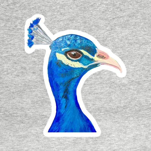 Acrylic painting Peacock sticker by Judinart